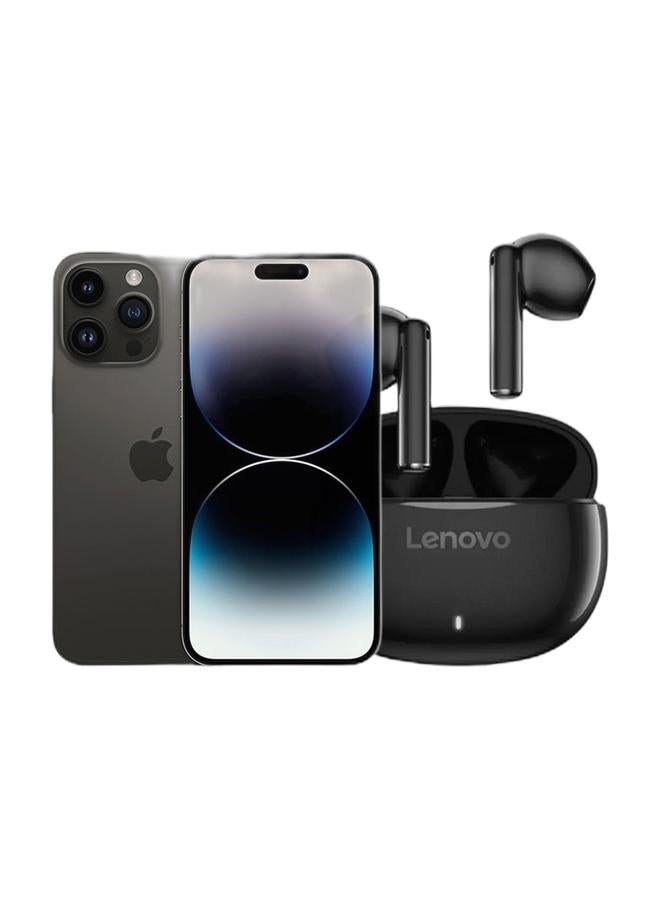 Apple Refurbished - iPhone 14 Pro Max 128GB Space Black 5G With Facetime & Renewed - E310 True Wireless Stereo Earbuds, Bluetooth 5.3, 13mm Drivers, AI Call Noise Reduction, 20 Hours Playtime, USB-C Charging, Lightweight - Black , with 1-Year Replacement Warranty Bundle - Image 1